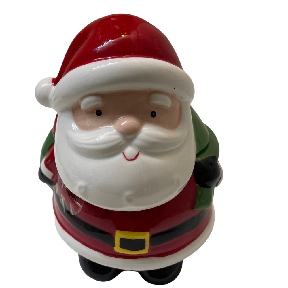 Santa Candy Ceramic Jar Christmas Holiday Decor 6.5in‎ x 5.5in